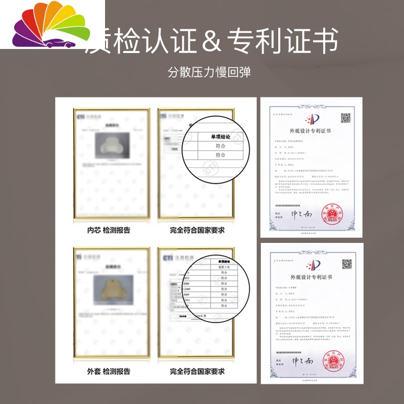 汽车头枕颈枕一对靠枕腰靠福特锐界领界翼虎福克斯福睿斯车内用品 米色套装-【头枕+腰靠】【福特带标】