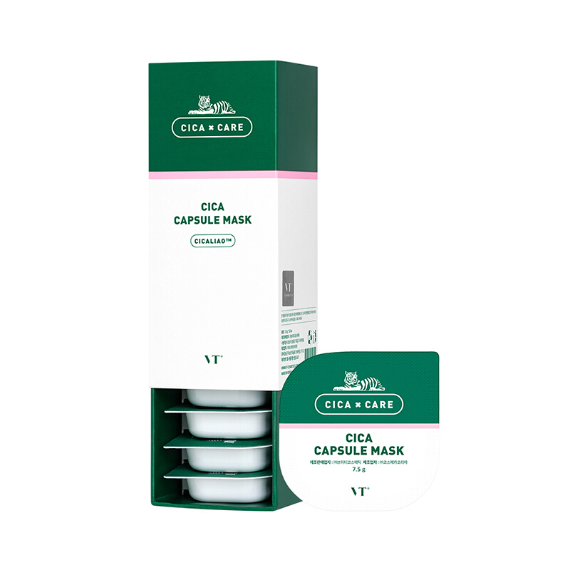 范特(vt)老虎小布丁面膜老虎面膜清洁面膜 去角质清洁毛孔积雪草保湿老虎布丁面膜 7.5g*10/盒