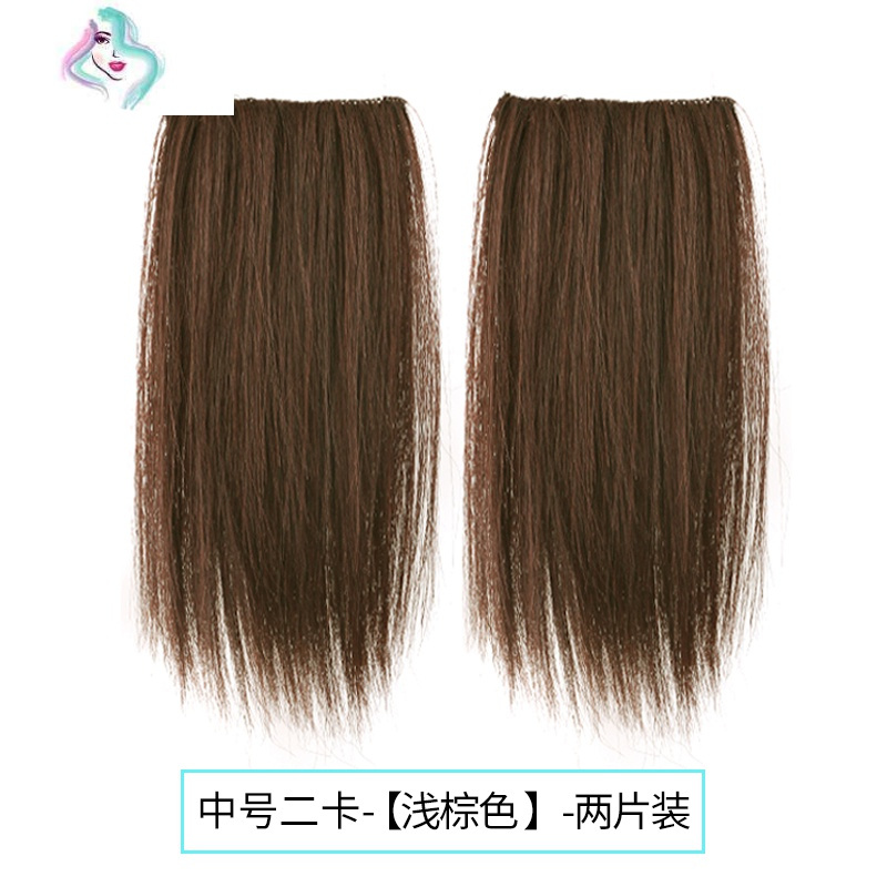 假发片垫发根真发隐形无痕蓬松器两侧增厚迷你一片式头顶补发片女 你那么美 【中号2卡-浅棕色】_423