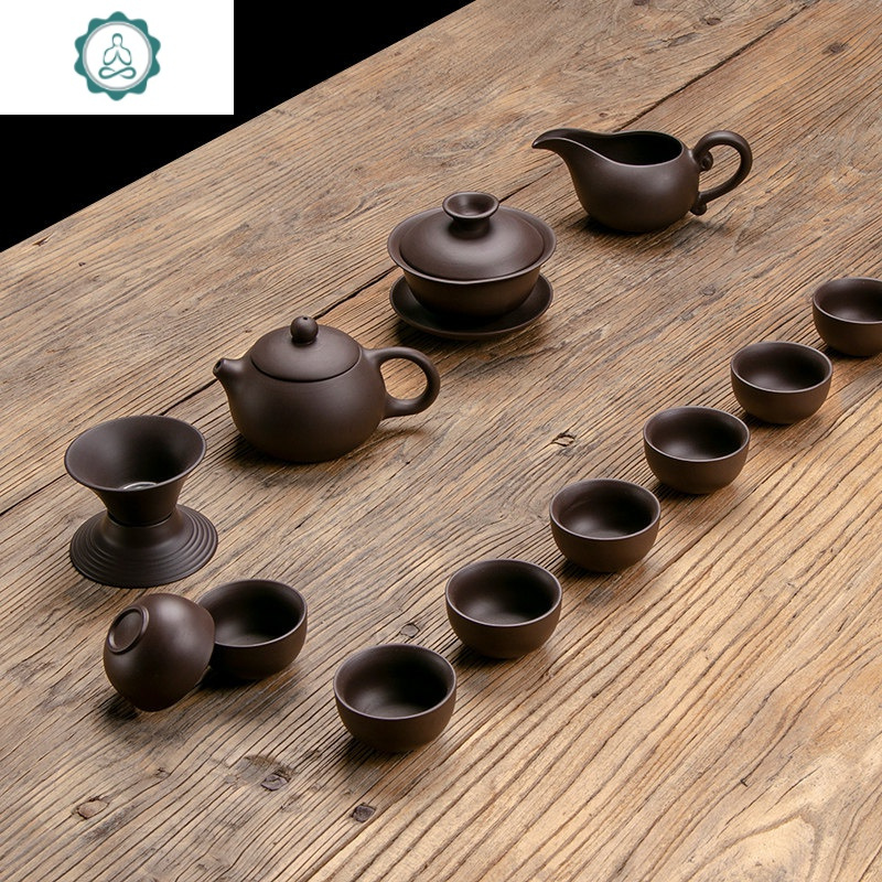 乌金石茶盘天然石头茶台茶海大小号家用整块简约功夫茶具套装 封后 紫砂双壶茶具