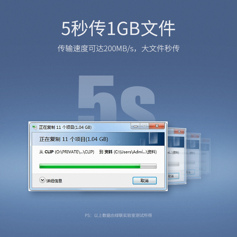 绿联 USB3.0延长线公对母高速传输数据线 电脑电视U盘手机无线网卡键盘鼠标接口加长连接线转接线黑色1米40655