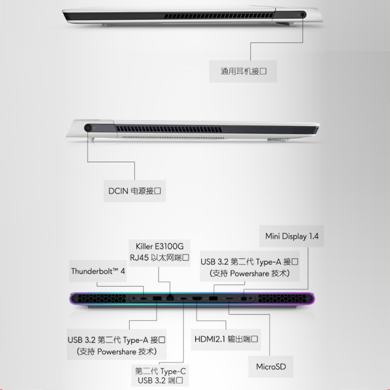 2021新款(Alienware)外星人 笔记本电脑 X17 R1 第11代 i7 11800H处理器 32G 2T