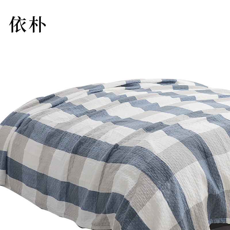 依朴 纱布纯棉夏凉被柔软透气150*200cm/床（蓝色）