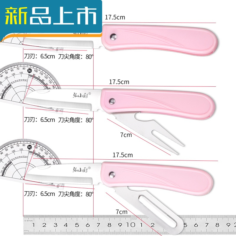 HAOYANGDAO水果刀家用不锈钢小刀折叠便携高档多功能瓜果刀宿舍用学生削皮刀 【蓝色】带刨水果刀1P5Z5R