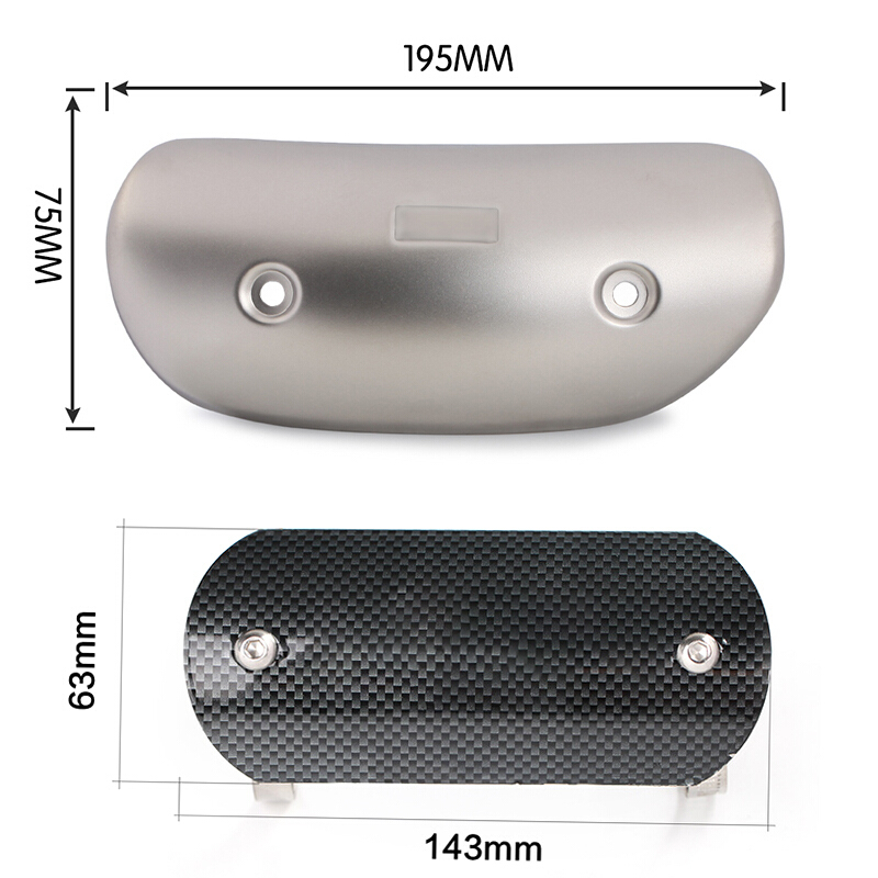 摩托车配件排气管改装防烫盖电镀蓝中段隔热罩弯管隔热遮板通用 E款