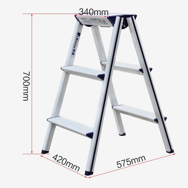 家用铝合金折叠小梯子加厚多功能三步四步人字梯凳两用梯凳 三维工匠 四步梯红色饰盖_551