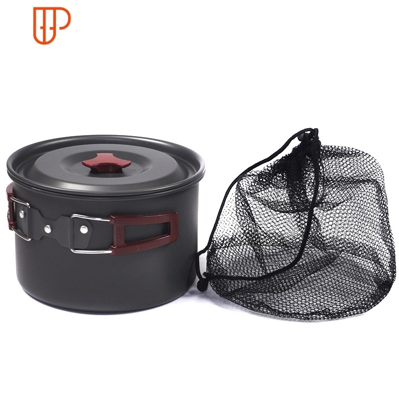 户外锅具便携野营锅套锅套装野餐炊具野外餐具露营单锅2-3-4-5人 国泰