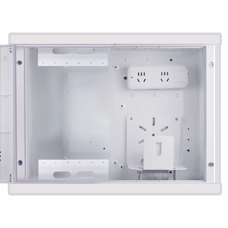 弱电箱多媒体集线箱家用暗装特大号光纤入户信息箱网络布线配电箱 大号B款带模块（普通排插）_190