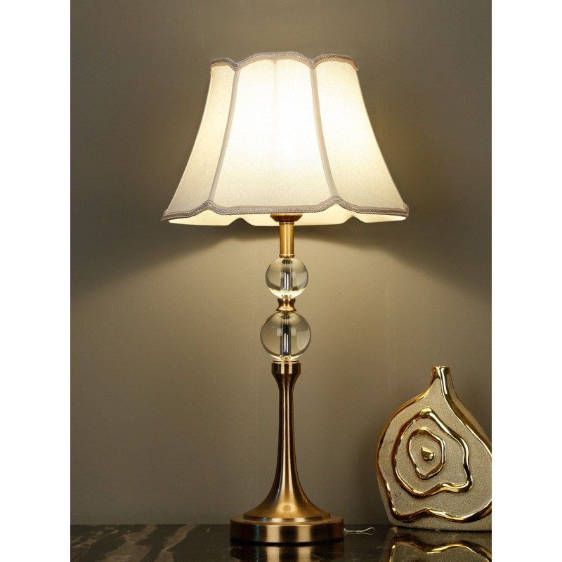 台灯卧室台灯床头灯可调光ciaa简约现代北欧温馨床头灯水晶家用 小号