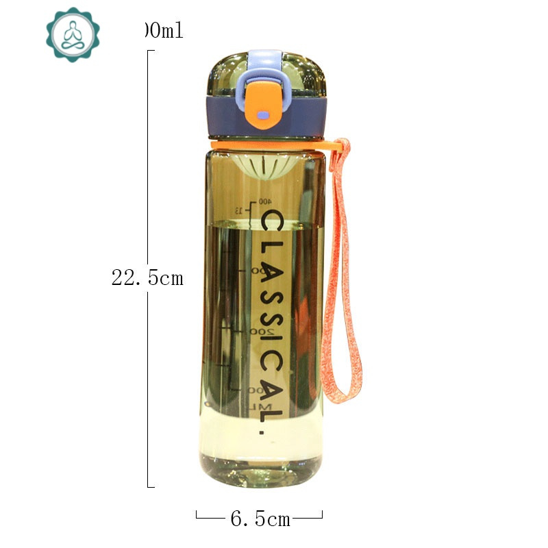 大容量便携塑料水杯户外健身运动带滤网简约水壶学生随手杯男女士 封后 桔色500ml9A3