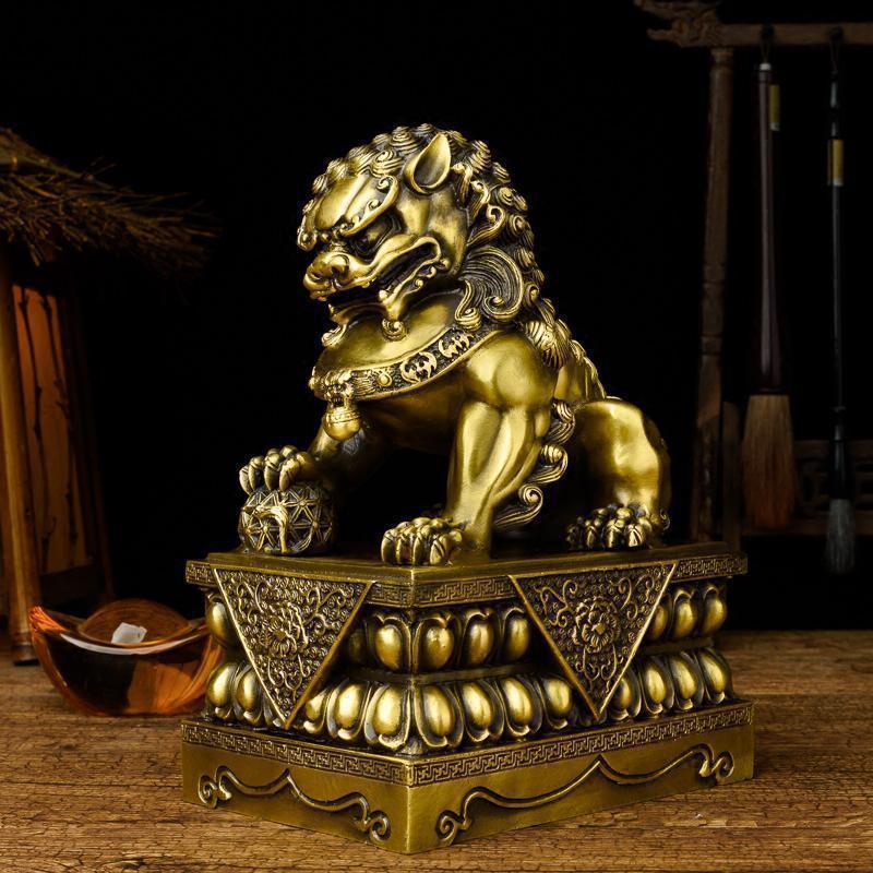 狮子摆件镇宅 狮子模型工艺品宫狮府狮护宅家居摆设_802_383