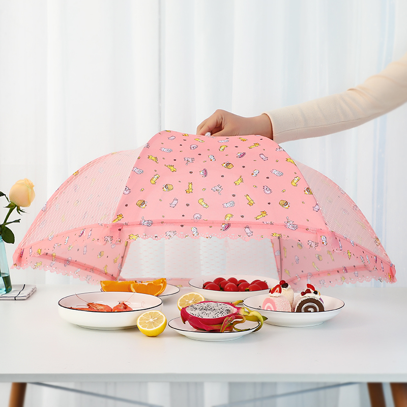 家用饭菜罩餐桌防苍蝇蚊虫可折叠盖菜罩子剩饭剩菜罩遮菜网伞 方形42*