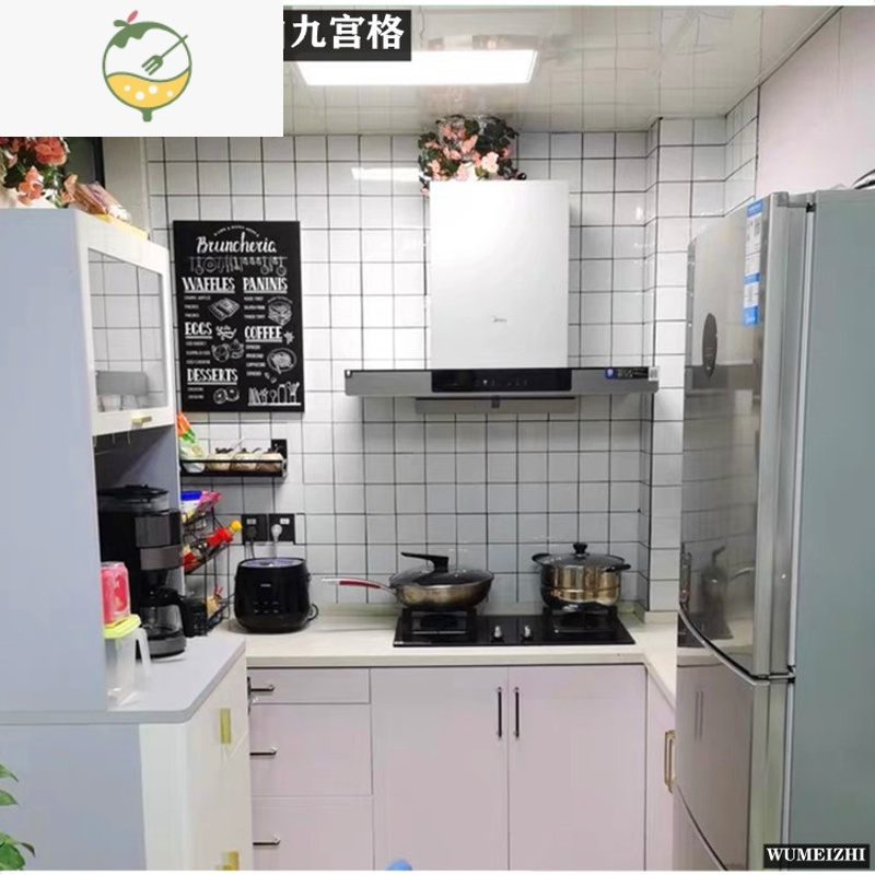 YICHENG自贴3d立体铝塑板强力自粘墙贴厨房卫生间防水防油墙裙翻新仿瓷砖 红色九宫格 【11片防贴片间