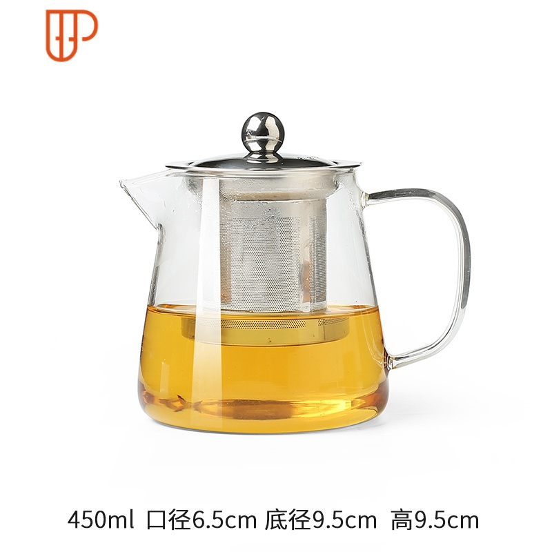 耐热玻璃茶壶 家用带茶杯套装泡水壶小茶具过滤花茶壶单壶 泡茶壶 国泰家和 玻璃茶壶450mLY4V0H