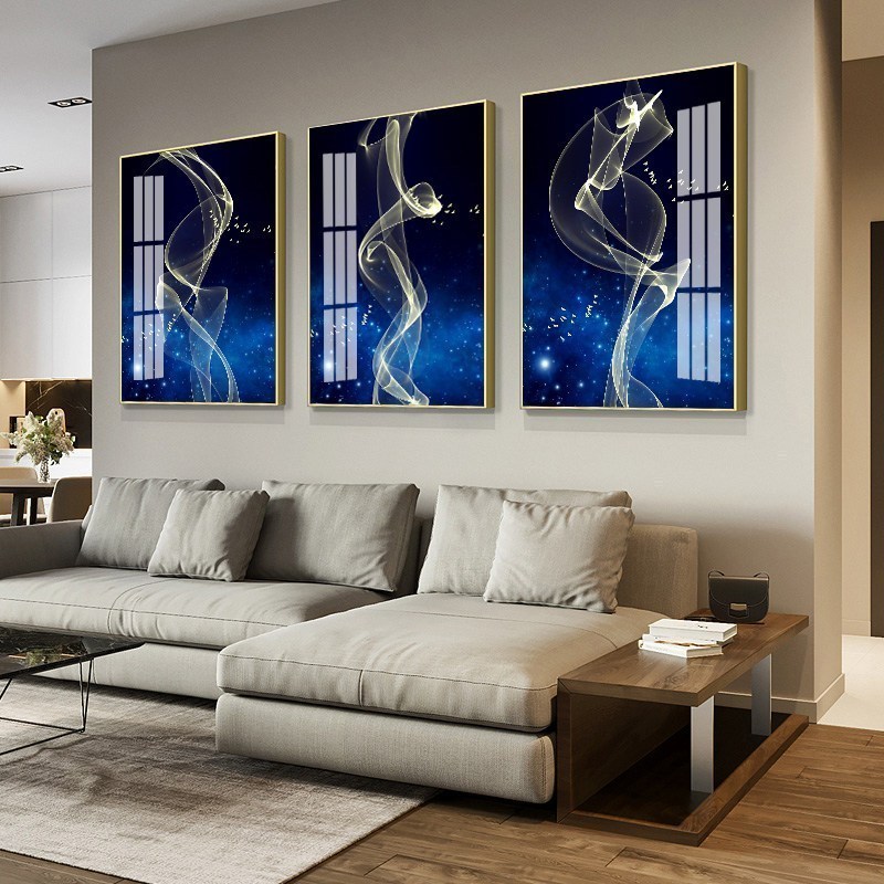 三联客厅装饰画抽象现代简约沙发背景墙壁画北欧风格墙面三联挂画 jc