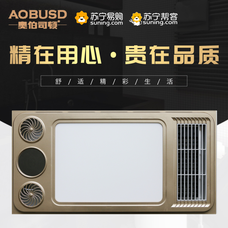 奥伯司顿-吊顶浴霸卫生间嵌入式300*600多功能智能风暖浴霸换气取暖含照明五合一浴 霸4