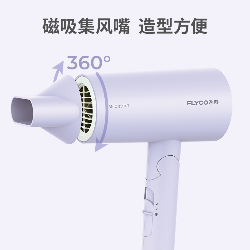 飞科（FLYCO）电吹风机家用宿舍学生发廊专用大功率负离子护发静音无声风筒 组合套餐二