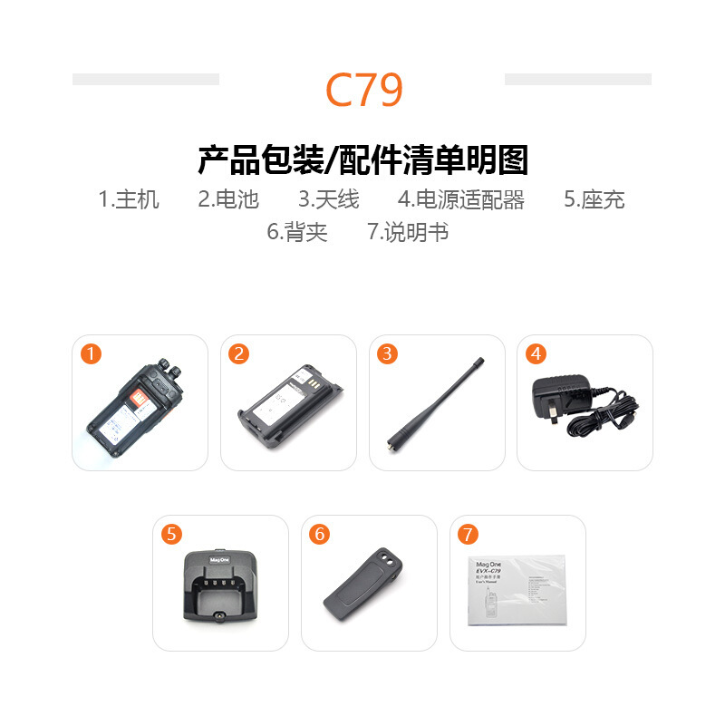 摩托罗拉（Motorola）MAG ONE C79 数字对讲机 专业商用 支持8小时录音手台