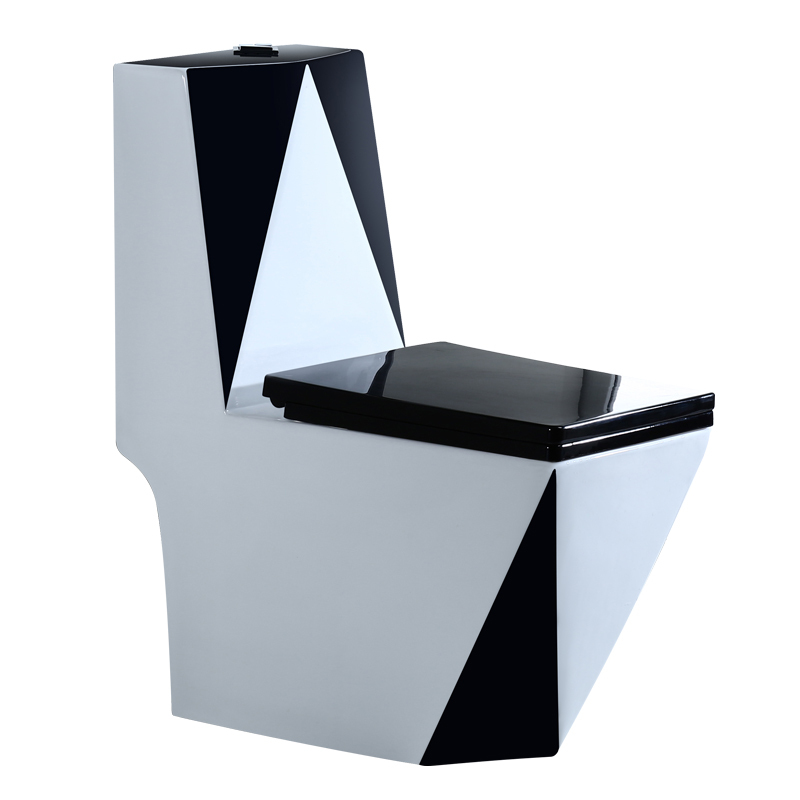 家用钻石彩色马桶座便器ciaa大口径虹吸式方形坐便器抽水防臭坐厕墙排