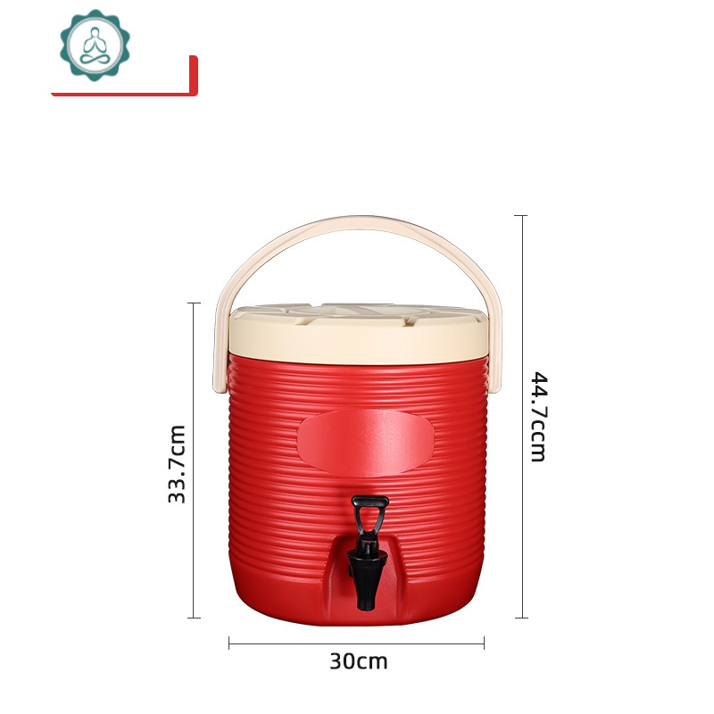 奶茶保温桶商用13L18升塑料冷热饮凉茶豆浆桶水龙头奶茶店泡茶桶 封后 13L红色