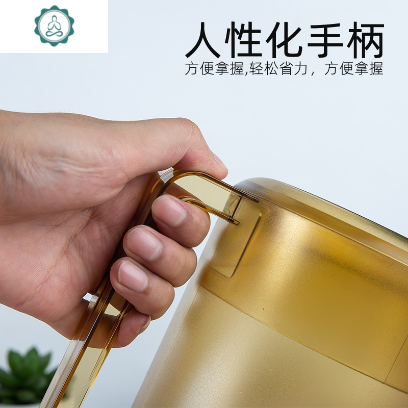 冷水壶塑料大容量奶茶店耐高温家用茶水壶凉开水壶带盖刻度量杯PC 封后 国产粉色2.4L