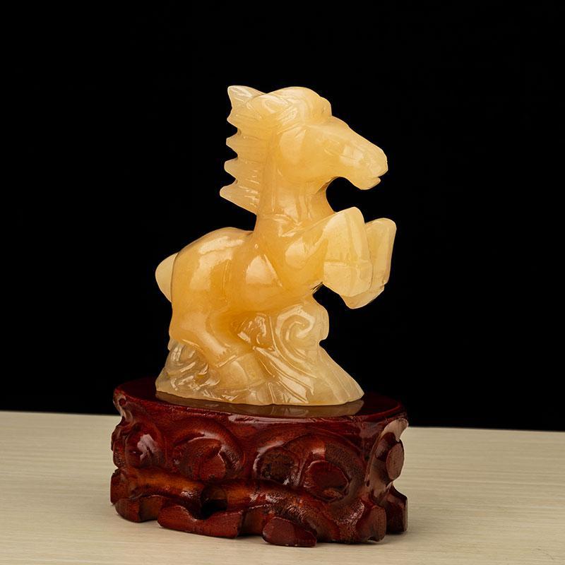 玉石马到成功生肖马旺运风水摆件客厅玄关装饰吉祥物_763_798