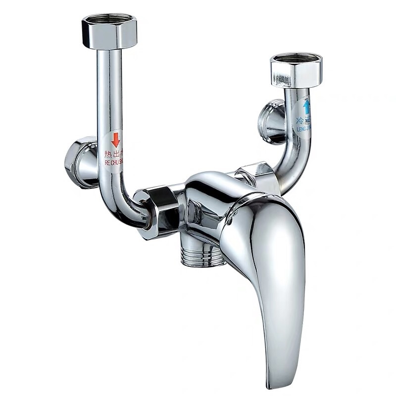 全铜电热水器混水阀明装开关闪电客淋浴器通用配件冷热混合u型阀安全