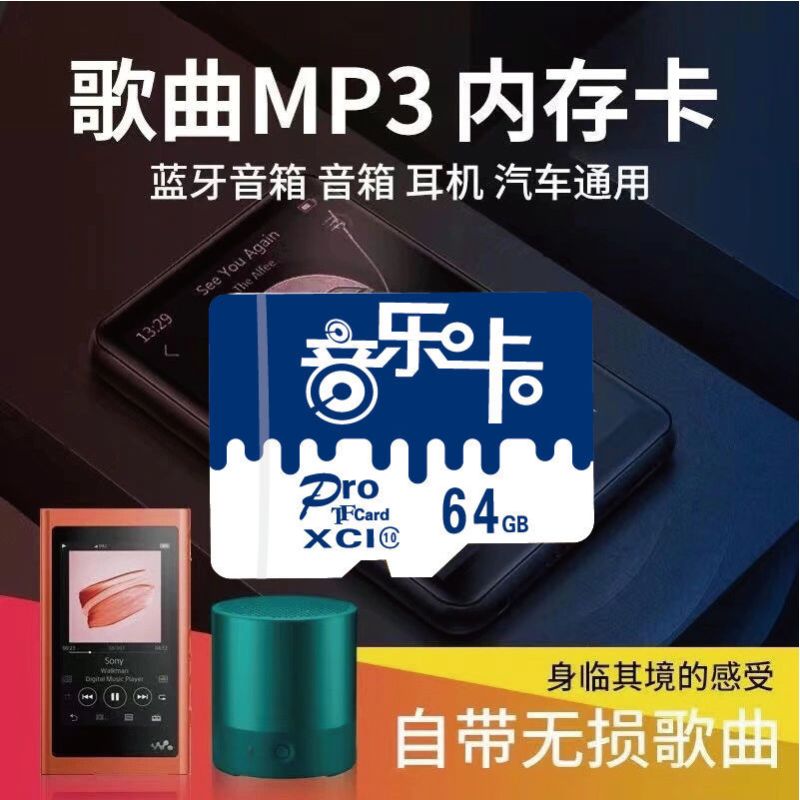 霆骁 64G车载sd卡听歌卡音乐内存卡带歌流行歌曲音响MP3内存卡TF卡dj视频