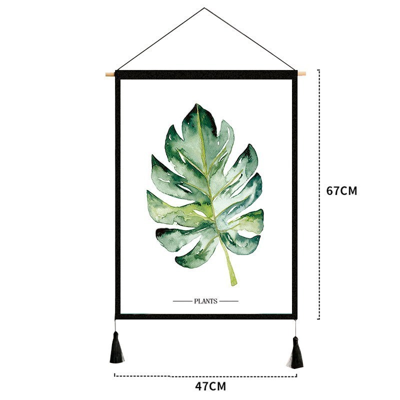 挂布 背景布风客厅装饰挂画民宿宿舍卧室床头北欧墙布挂毯 大叶 宽47cm*高67cm