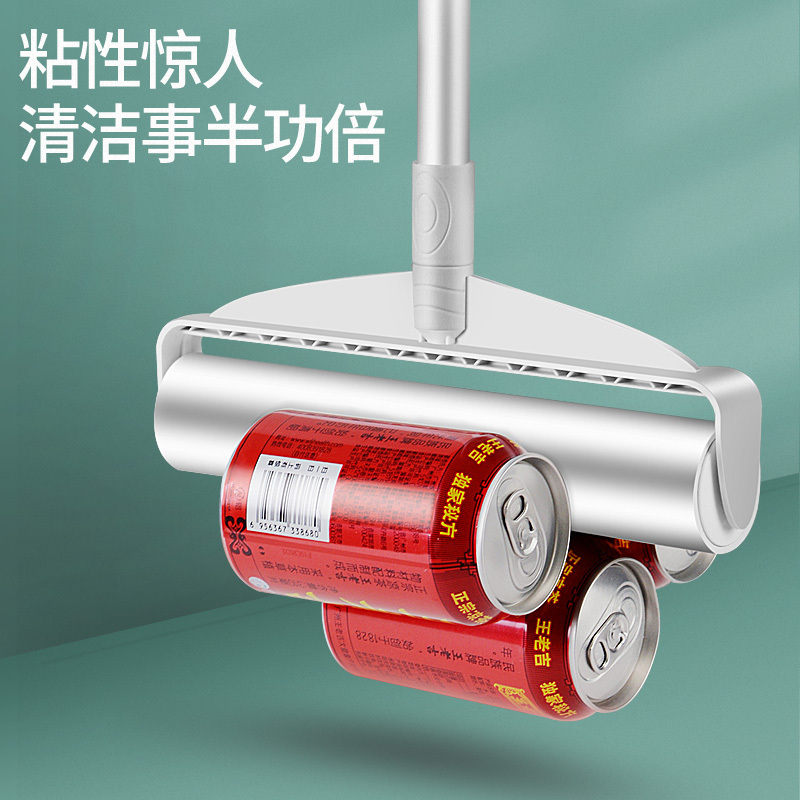 长柄粘毛器吸毛发粘灰尘滚筒家用清洁地板黏毛拖把式 加宽24cm粘毛器