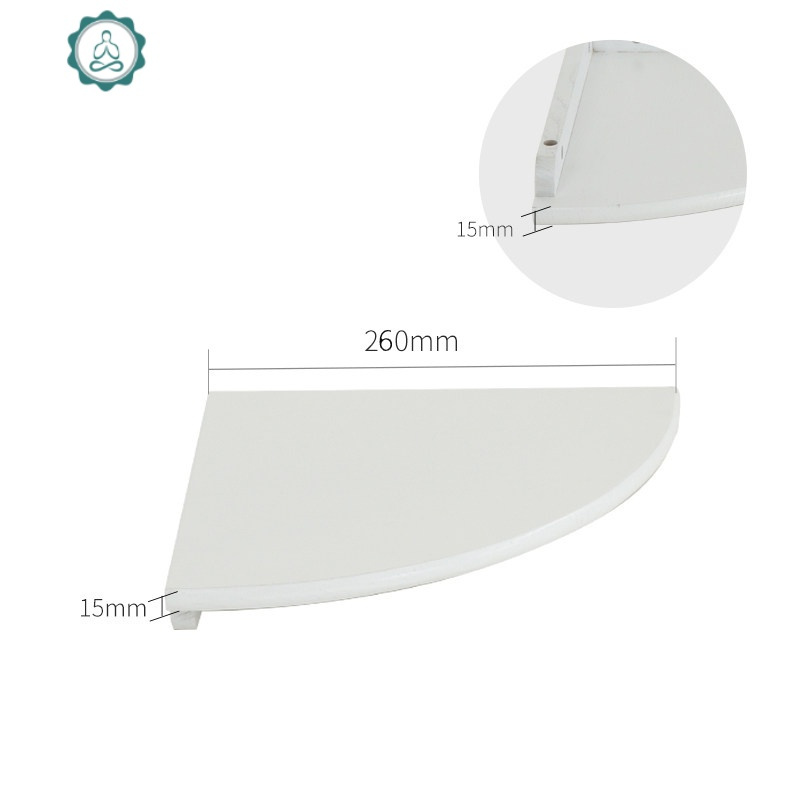 墙角置物架墙上免打孔沙发角落装饰墙壁墙面卧室转角扇形隔板 封后 白色260*260扇形转角_350