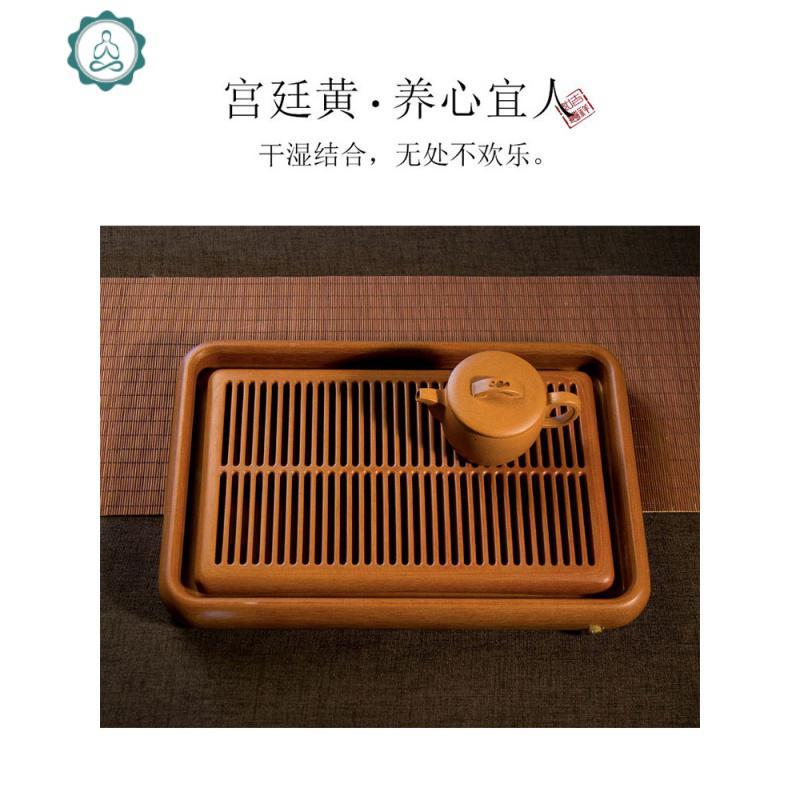 德国电木茶盘 储水式干泡台 办公室家用简约功夫茶具托盘排水茶台 封后 明镜36*24*4cm（可分离，储水1.4_597