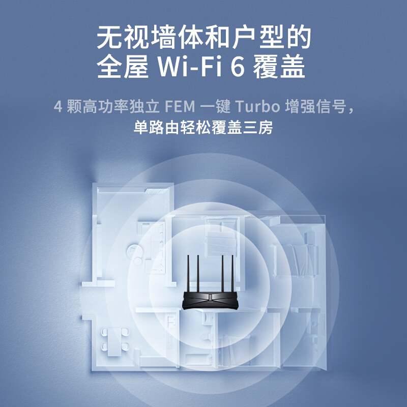 TP-LINK【大道系列】 AX3000双频千兆无线路由器 WiFi6游戏路由 Mesh XDR3060易展Turbo版