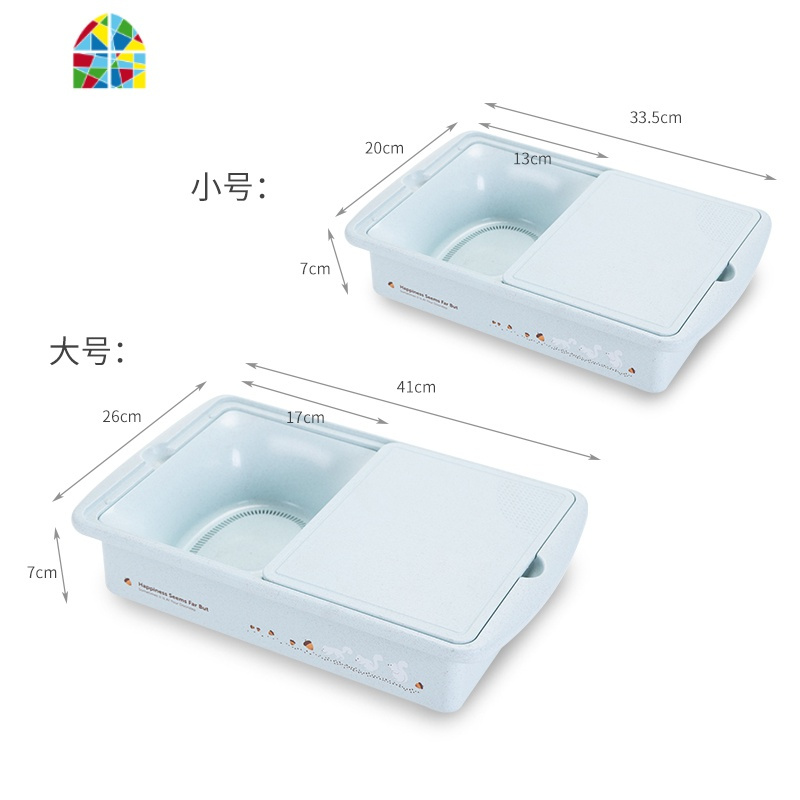 切水果砧板家用小号不发霉塑料菜板小宿舍案板蒸板切菜按板沥水篮 FENGHOU 北欧绿—大号【送水果刀+削皮器】