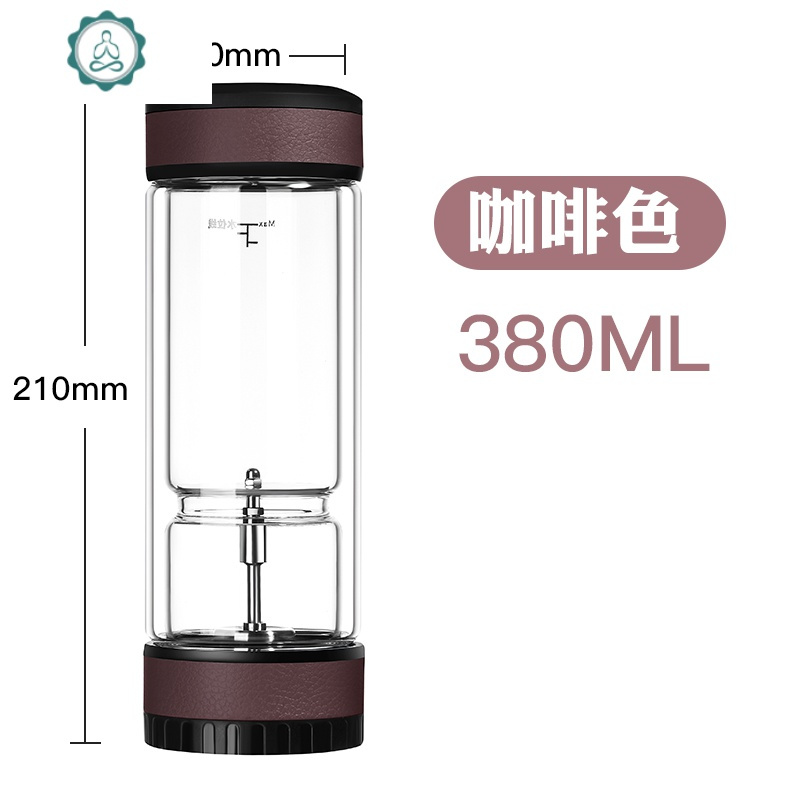 茶水分离泡茶杯双层玻璃便携过滤旅行茶叶杯子男士高档水杯 封后 咖啡色【380ML】6代