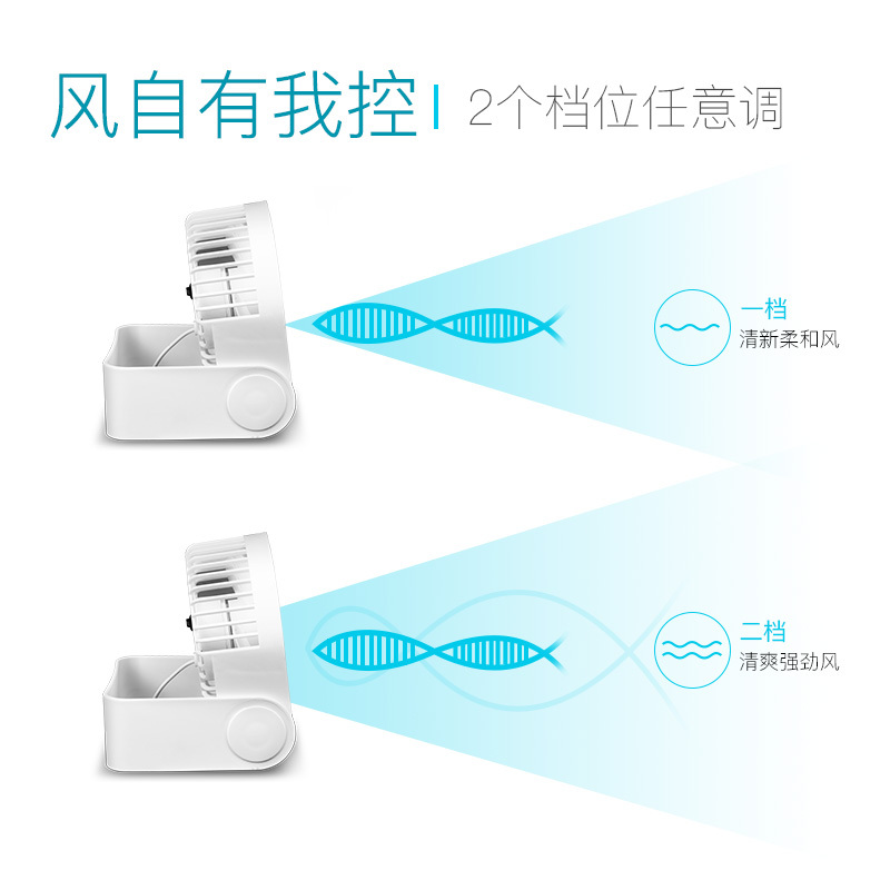 奥克斯（AUX）USB迷你台扇宿舍学生电扇办公室随身台式小风扇静音家用 标配