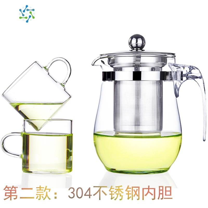 飘逸杯泡茶壶便携家用冲茶器过滤按压式玻璃茶具办公室全玻璃 三维工匠 分体式鼓型500ml+6个把杯