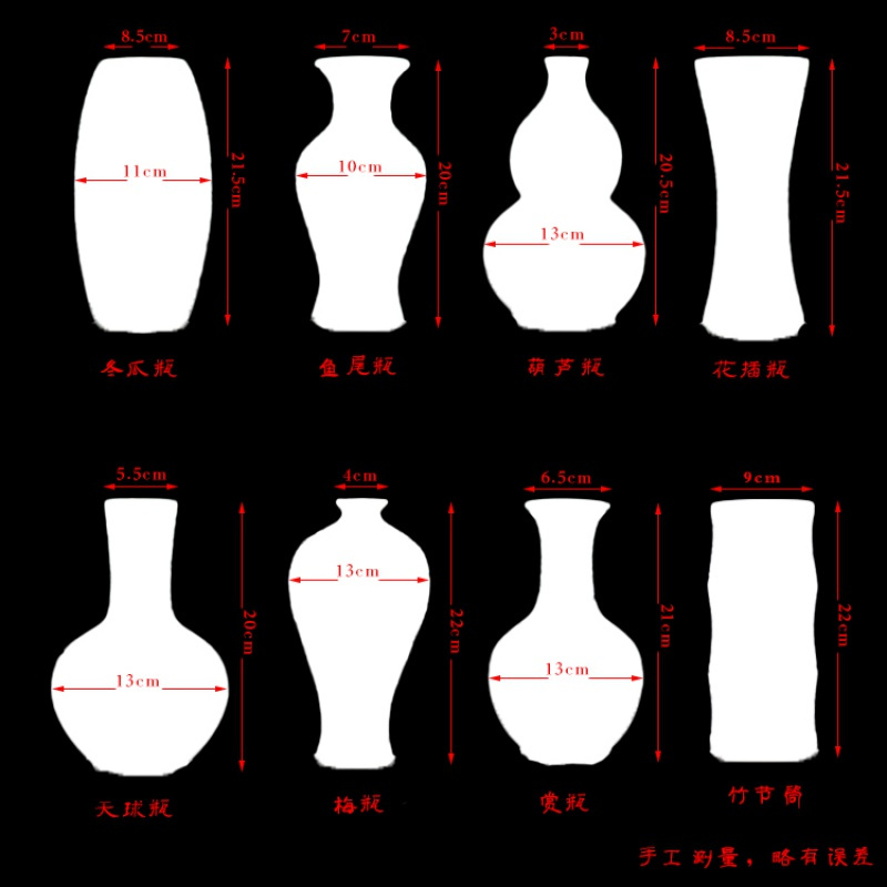 景德镇陶瓷器仿古青花瓷迷你小花插花瓶家居装饰品博古架摆件收纳袋 三维工匠 青釉赏瓶_169