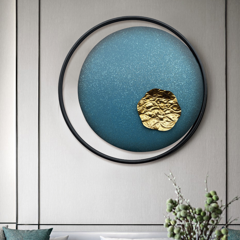 客厅墙面装饰壁挂卧室餐厅立体挂件现代简约铁艺圆形玄关墙饰壁饰