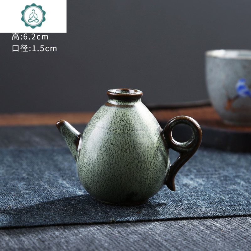 小茶壶花器水培小花瓶陶瓷创意简约中式家居装饰客厅电视柜摆件 封后 MY3122小花器 小