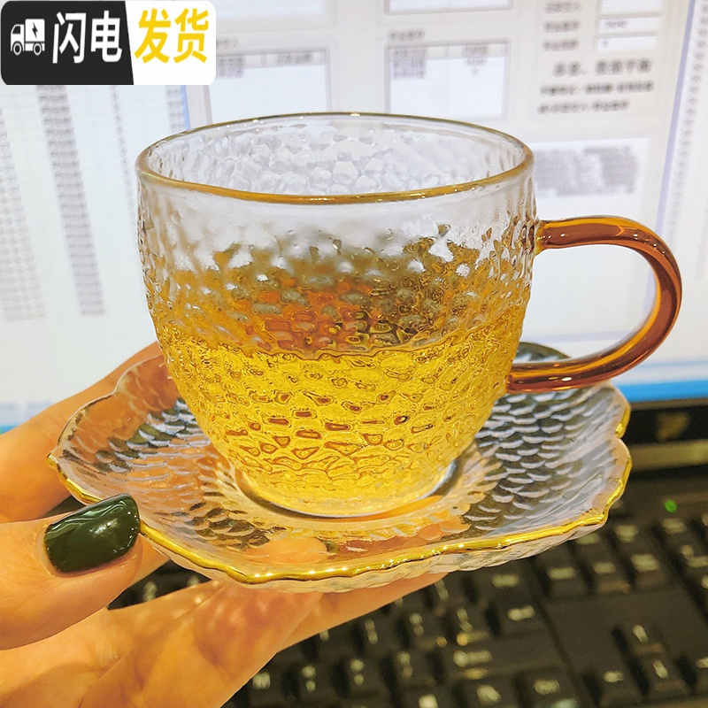 三维工匠 耐热玻璃杯茶碗品茗杯带把耐热耐高温小杯功夫茶具配件 知秋杯100ml