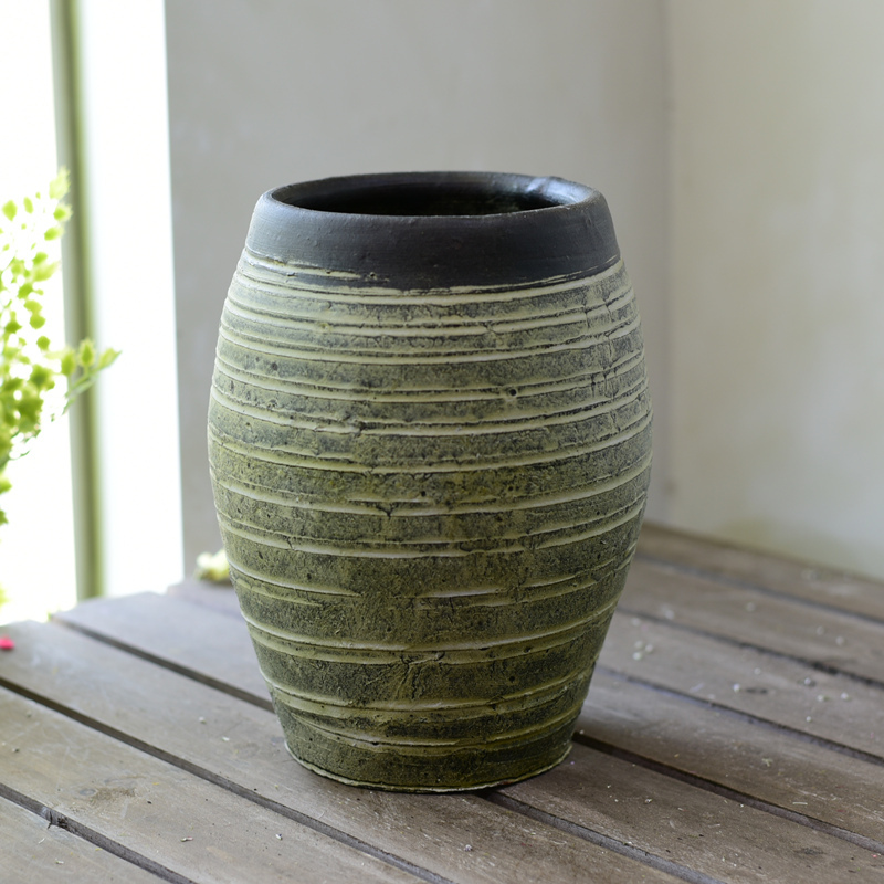 复古陶罐 花盆养花坛子 多肉花器花瓶手工艺仿古陶瓷店铺橱窗摆件 7