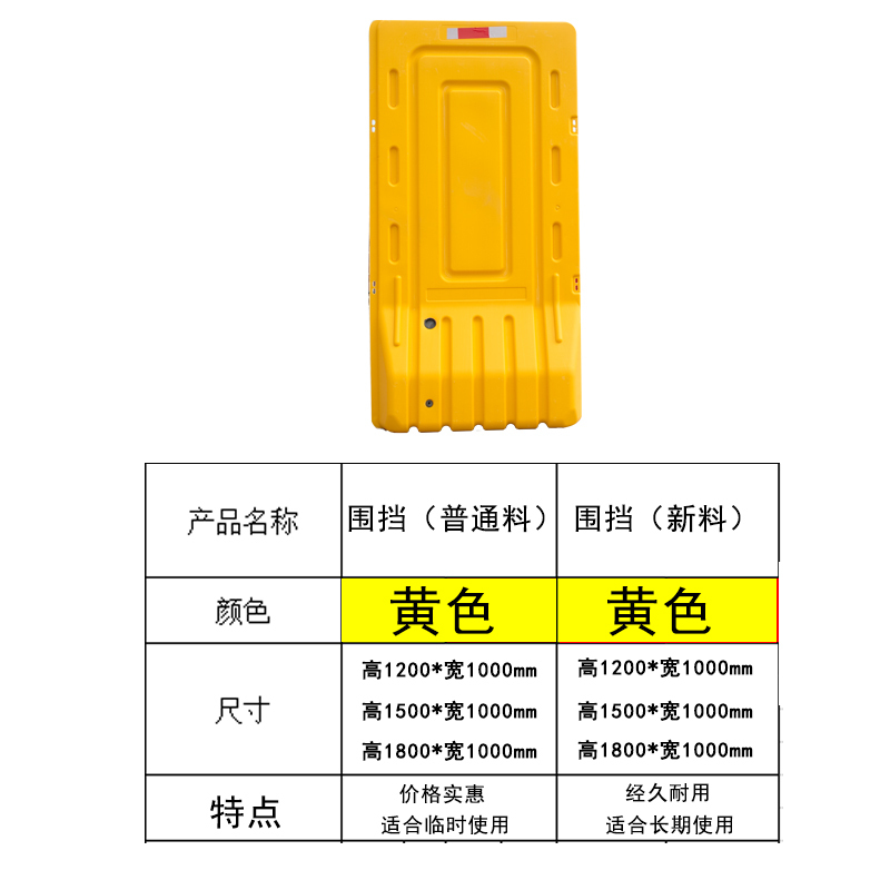 闪电客滚塑三孔水马围栏隔离墩市政围挡注水防撞桶塑料移动道路施工护栏 滚塑防撞桶600*800