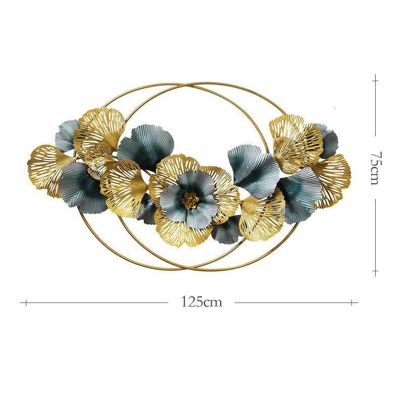 轻奢墙面卧室客厅铁艺挂件沙发背景装饰立体墙饰新中式银杏叶壁挂 三维工匠 壁挂-20190915-6125cm_913