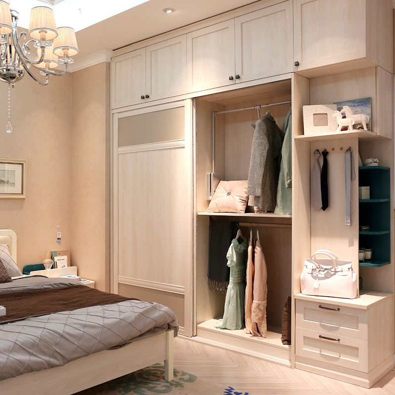 尚品宅配 定制衣柜 欧式推拉门整体衣柜实木风格大衣柜定制 衣橱组合