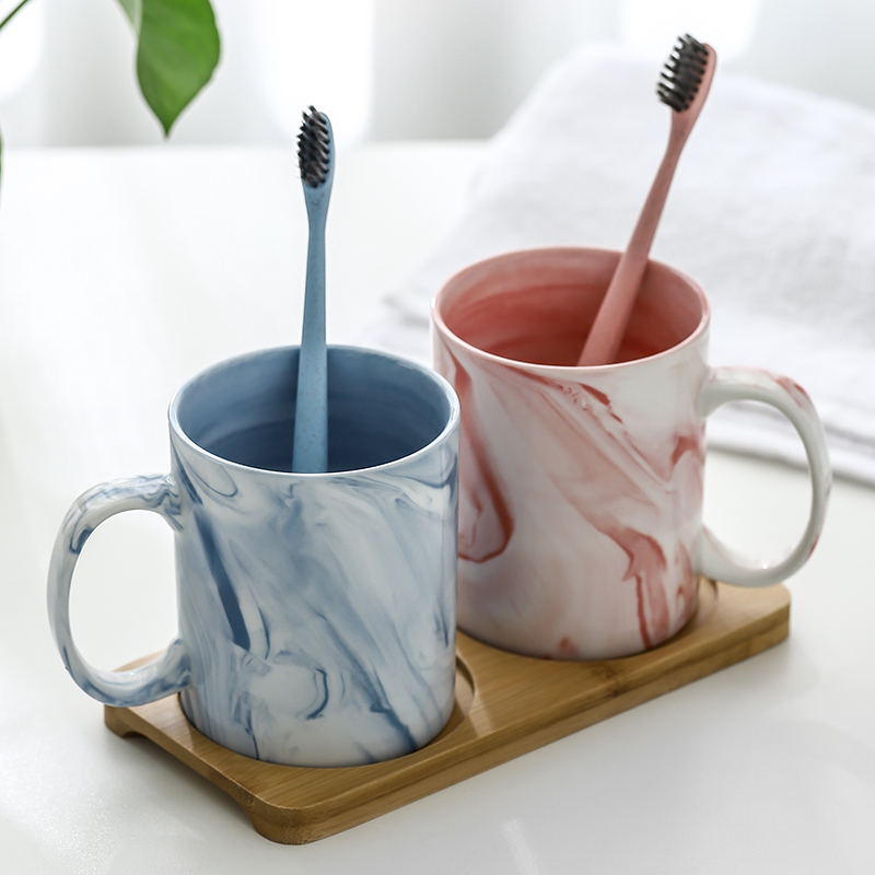 创意大理石纹陶瓷漱口杯刷牙杯子阿斯卡利(ascari)洗漱杯牙杯情侣牙刷