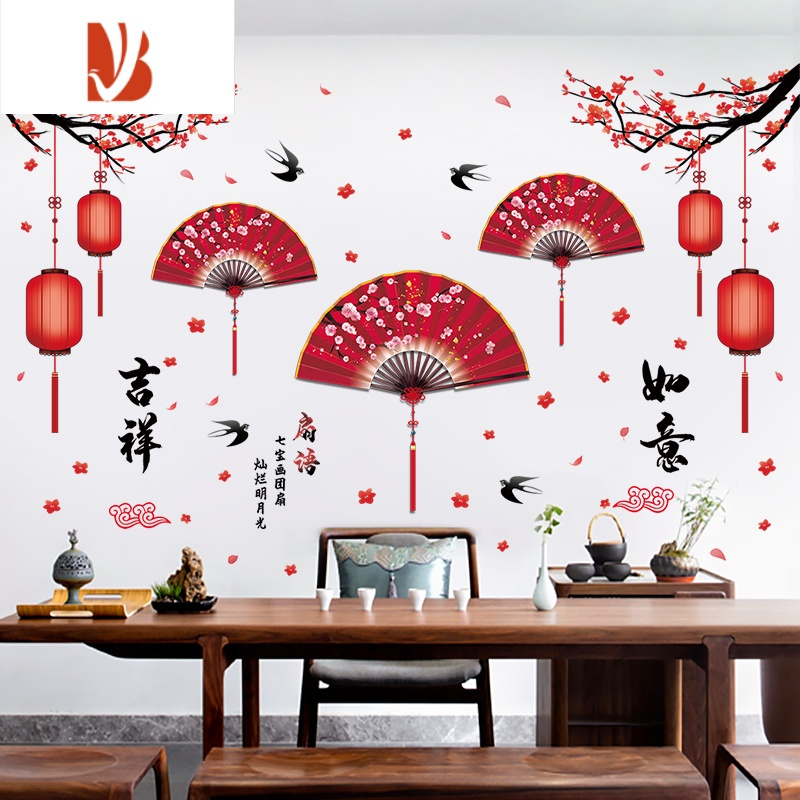 三维工匠中国风年画墙贴壁纸墙纸自粘墙面装饰客厅电视背景墙壁贴画墙