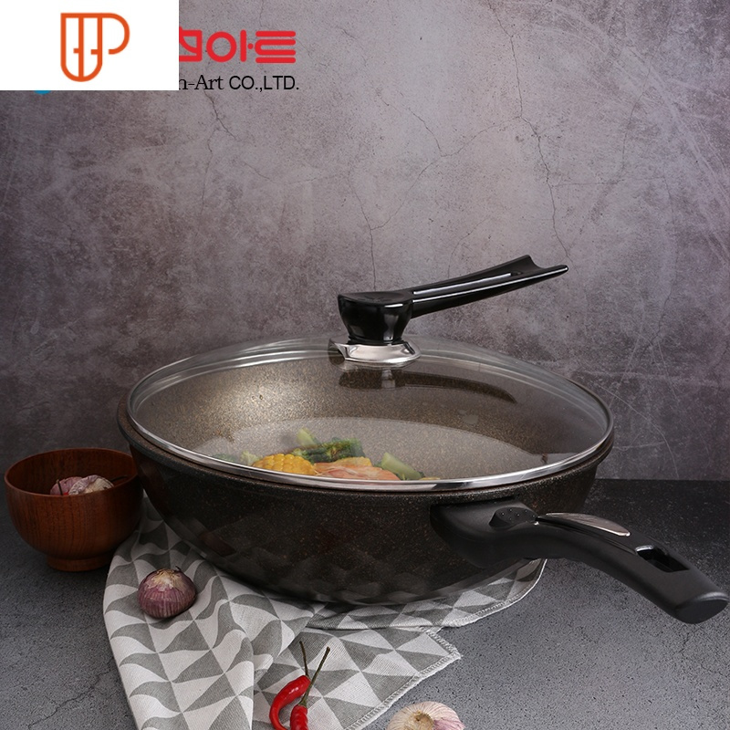 kitchnart锅盖钢化玻璃30cm家用炒锅煎锅32cm坐式不锈钢透明盖子 国泰家和 黄标30cmLQU150