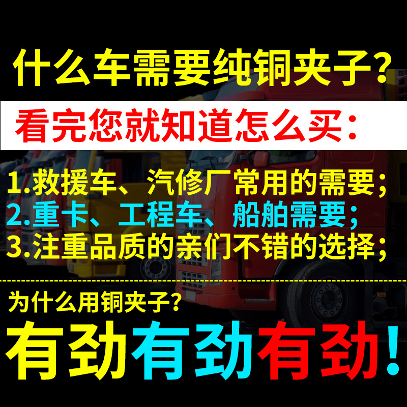 纯铜电瓶夹子汽车搭火线加厚鳄鱼夹蓄电池电线连接线卡子大小号 【纯铜GCEGMVTNEDPPPKFCCGMVPZTNKXT