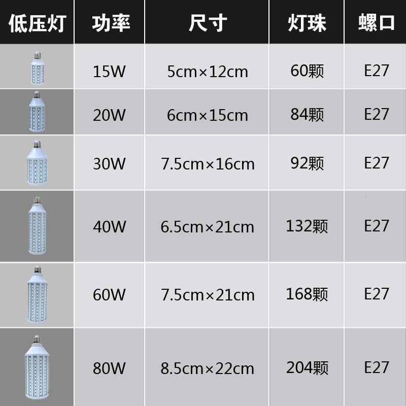 直流led灯泡闪电客DC12v玉米灯夜市电瓶灯太阳能路灯摆摊户外24伏低压灯 DC12伏（单灯不含线） 40W白_77